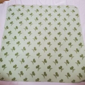 Just Born Green Fleece Baby Blanket All Over Frog